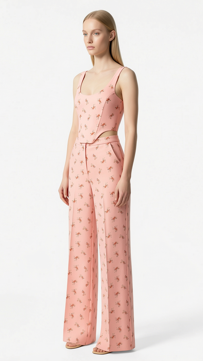 Top con stampa floreale all-over