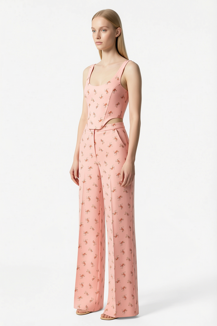 Top con stampa floreale all-over