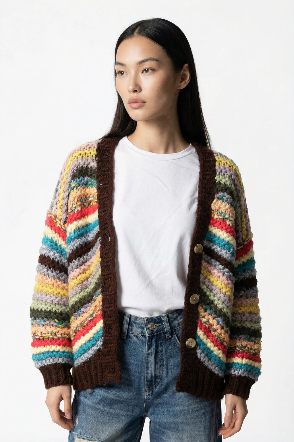 Cardigan in maglia a V