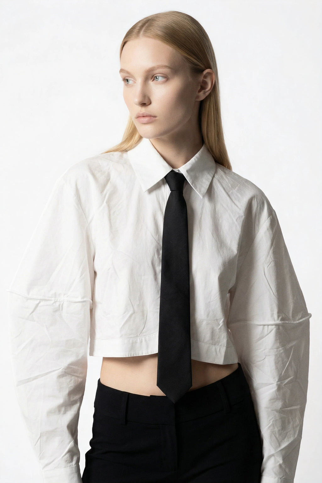 Camicia crop con manica over