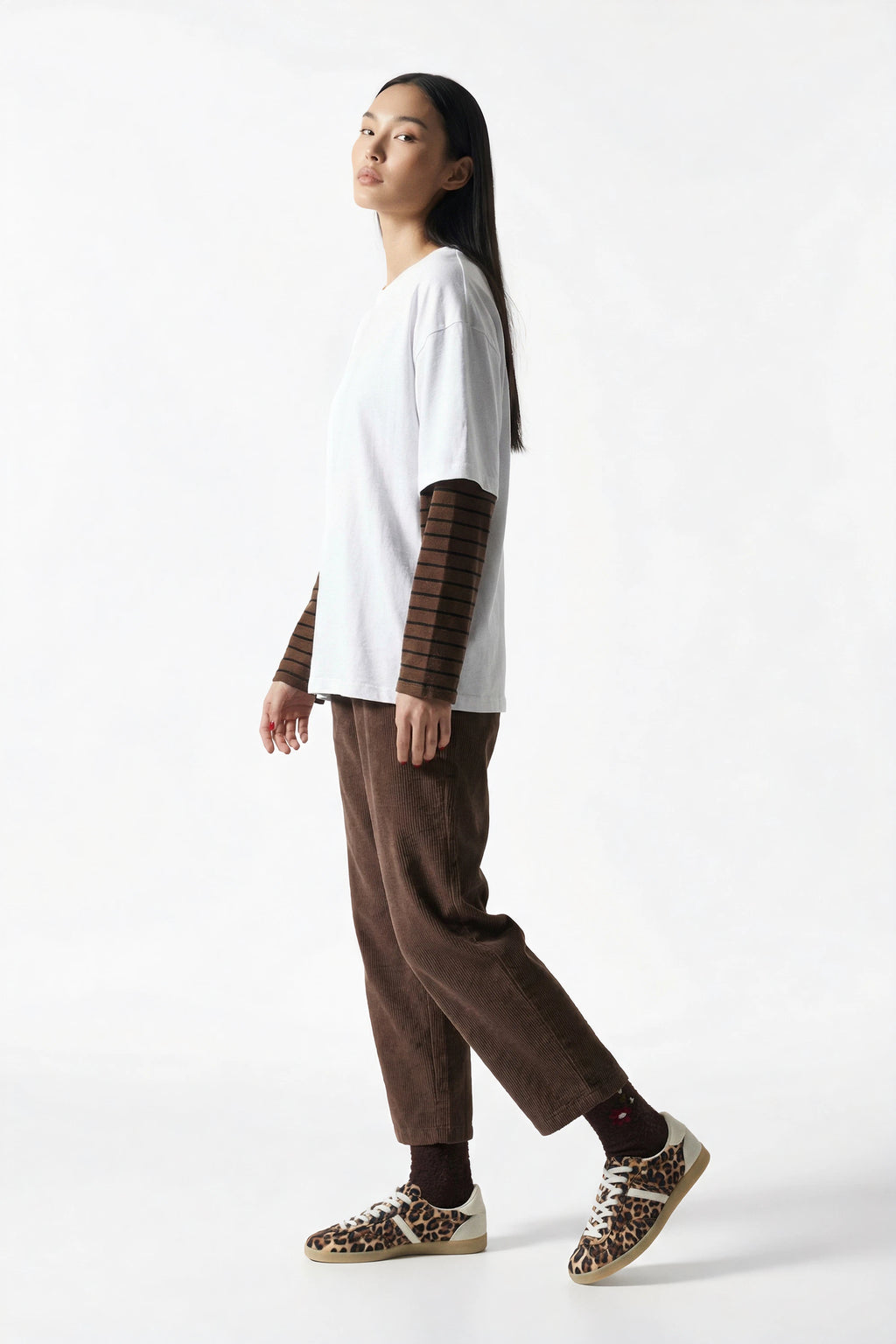 T-shirt Over con maniche a righe