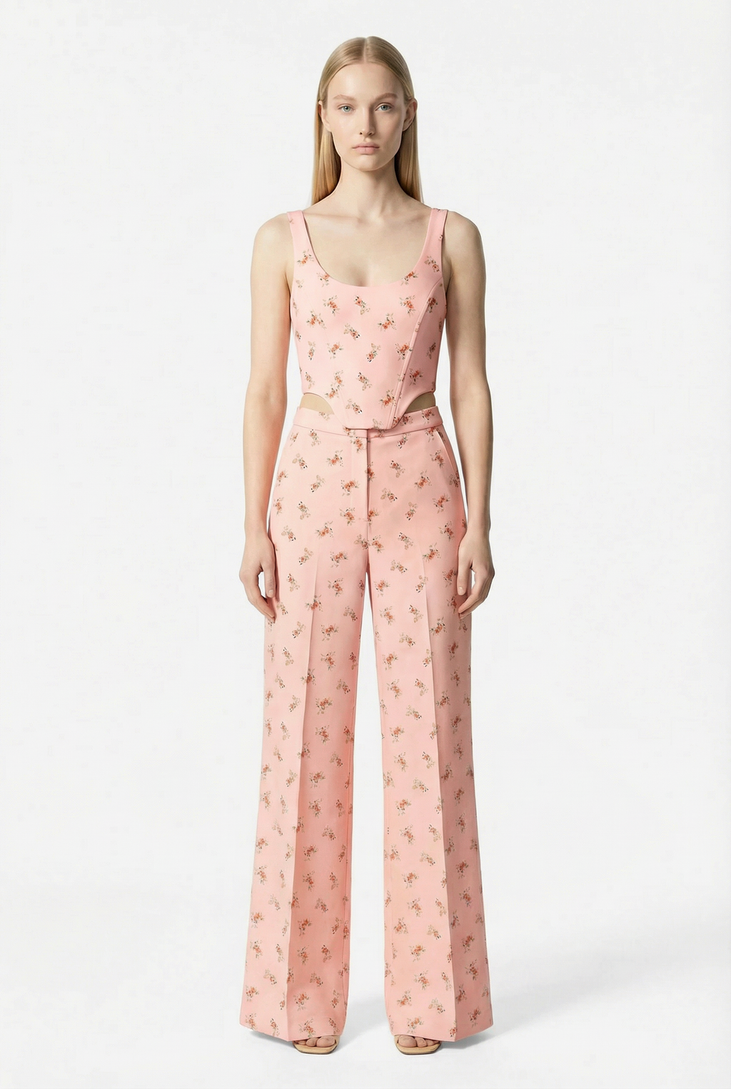 Pantaloni lunghi con stampa floreale all-over