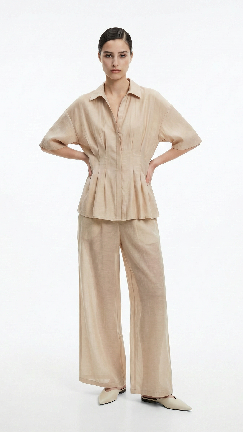 Pantalone semitrasparente