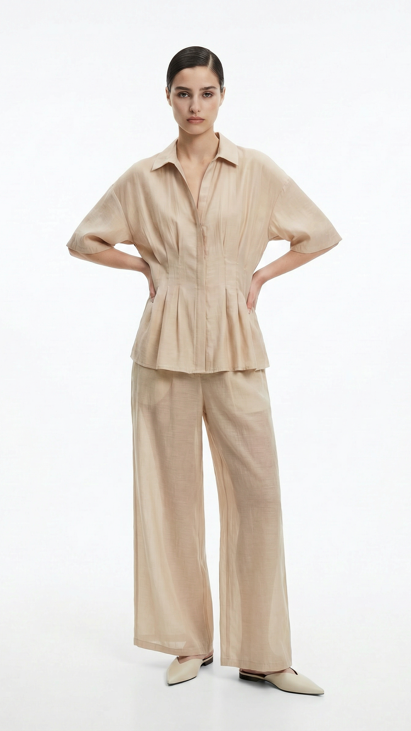 Pantalone semitrasparente