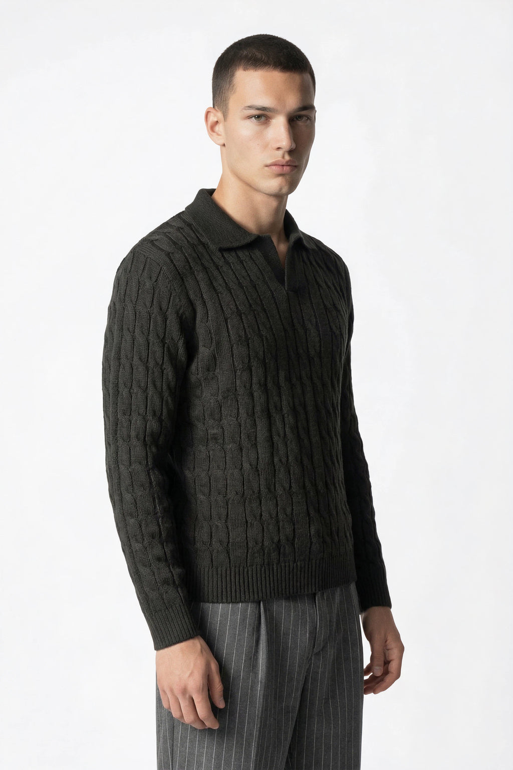 Polo a maniche lunghe strutturato