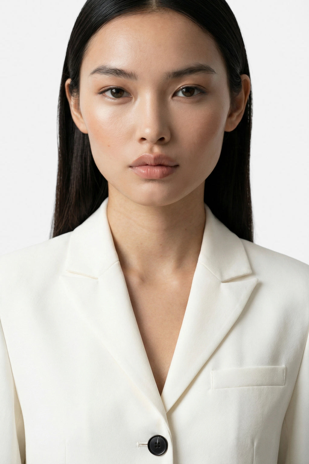 Blazer monopetto con collo a revers