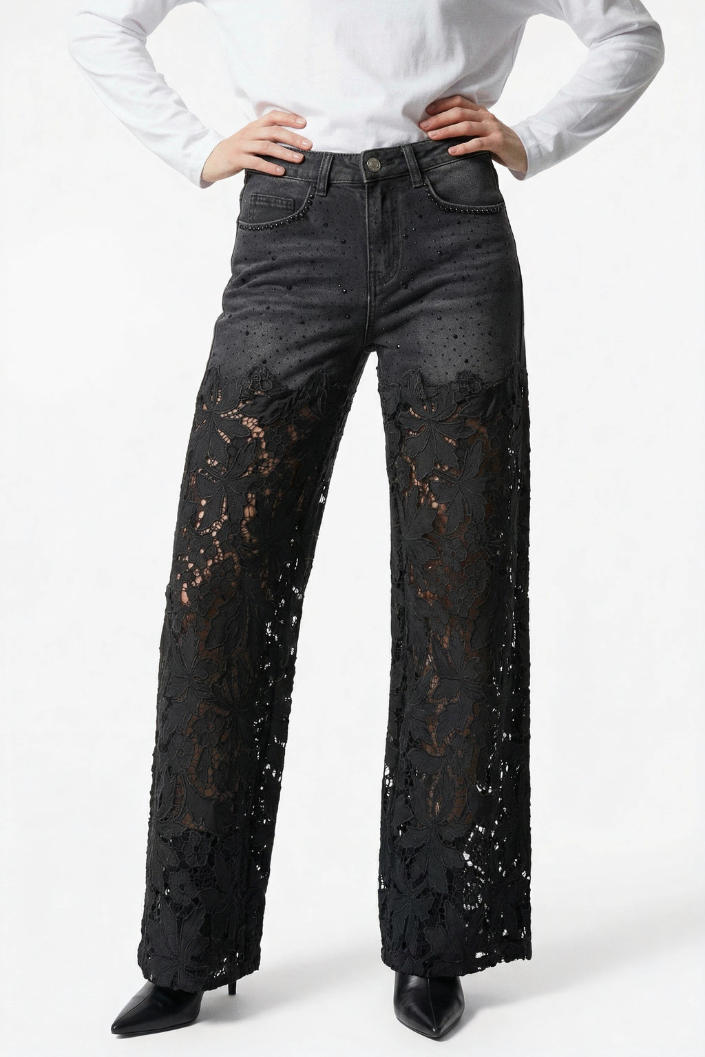 Denim Black Pizzo
