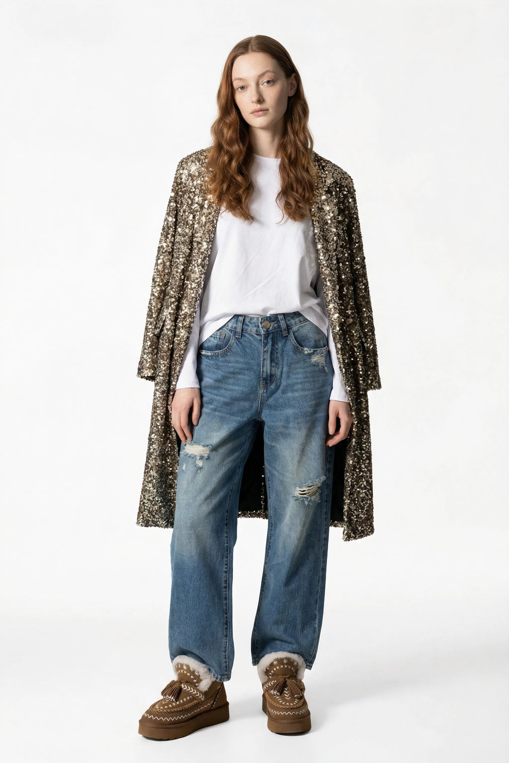 Cappotto con paillettes