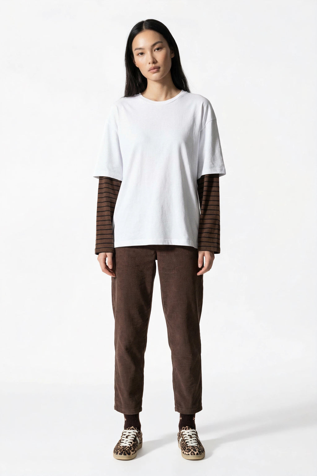 T-shirt Over con maniche a righe