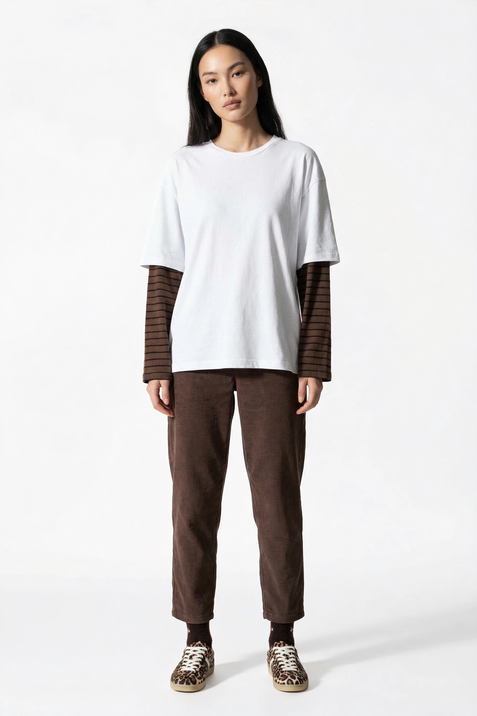 T-shirt Over con maniche a righe